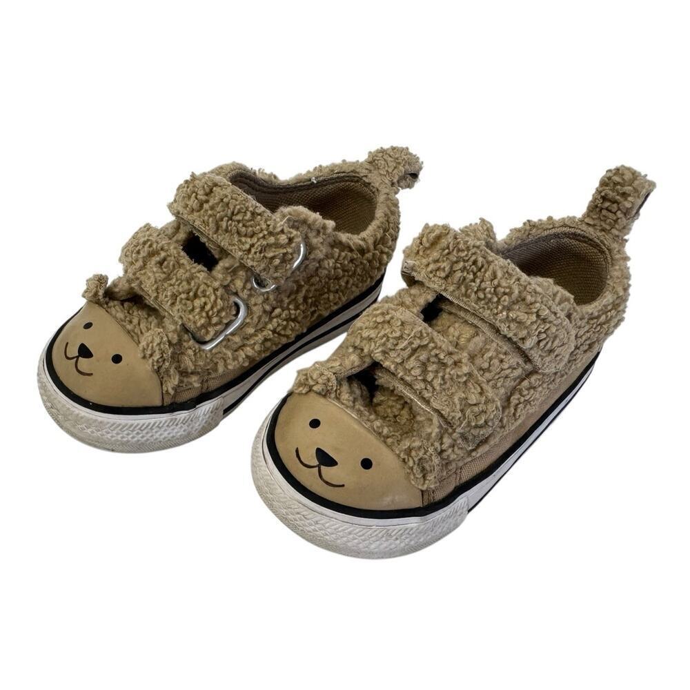 CONVERSE Chuck Taylor All Star Easy On Teddy Bear Fuzzy Strap Shoes Toddler Sz 5 - Picture 2 of 10